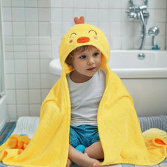 WODHOY hooded towel in 50x32 inch size fits growing toddlers.