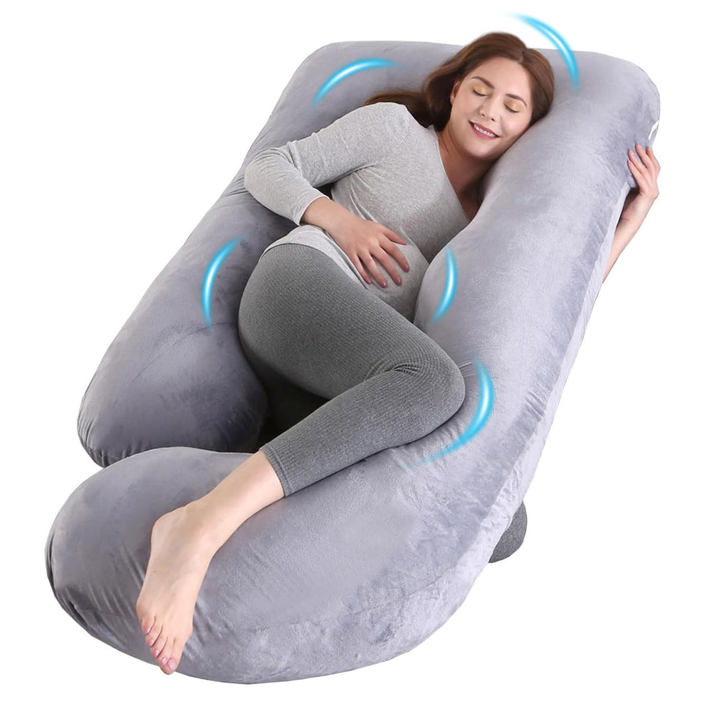 Wodsfay U-shaped pregnancy pillow delivers full-body support for a comfortable night's sleep