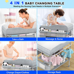 Wofafa changing table height adjustment for personalized comfort during diaper changes.
