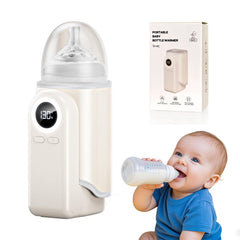 Woitury portable bottle warmer front view showing travel-friendly design for busy families
