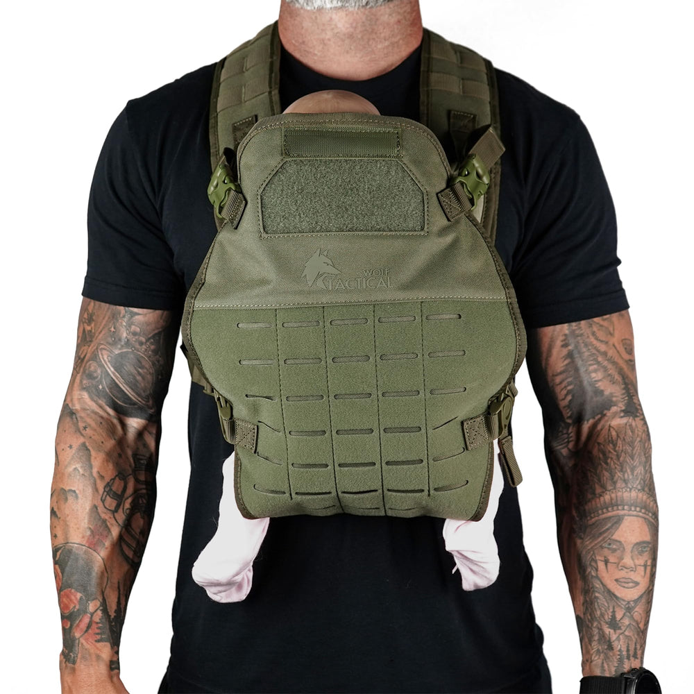 WOLF TACTICAL toddler carrier design closeup shows rugged-soft build for daily use