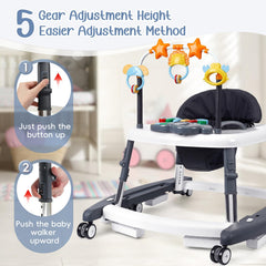 Wolfcode 5-in-1 walker with directional wheels enabling easy steering.
