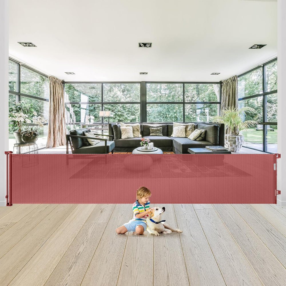WOMHOM 180inch extra wide gate with rolled mesh for flexible opening coverage