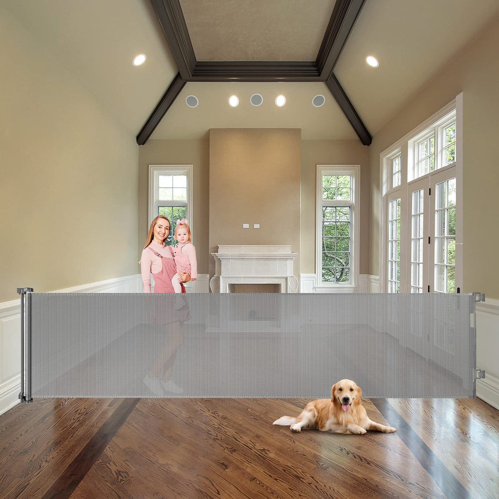 WOMHOM 33-inch tall gate rolled compactly for space-saving storage and flexible entry control.