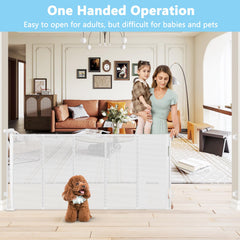 WOMHOM retractable-gate-space-saving demonstrates compact storage when not in use