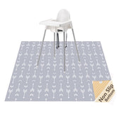 WOMUMON baby splat mat under high chair protects floors during meals.