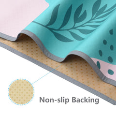 WOMUMON Anti-slip backing keeps mat flat on hardwood floors