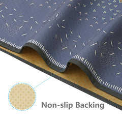 WOMUMON non-slip dots back keeps mat in place on hardwood floors.