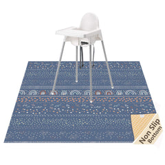 WOMUMON under high chair splat mat prevents spills and protects floors during meals.