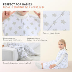 WONDAY 1.0 tog cotton sleep sack keeps your child comfortable year-round.