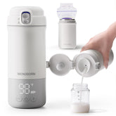 WONDBORN portable bottle warmer travel-compact for on-the-go feeds.