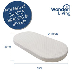 Wonder Living baby bassinet mattress close-up of premium foam for comfort.