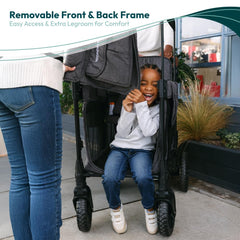 WonderFold W2 Luxe Pro front zip door simplifies child entry and exit