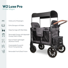 WonderFold W2 Luxe Pro 5-point harness provides secure, cushioned restraint