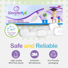 WONDERKID adhesive 3M pad secures locks for long lasting use.
