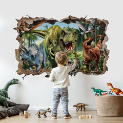 wondever 3D large dinosaur wall stickers brighten kids' room with playful wall art