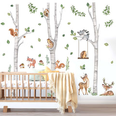 Wondever birch-tree-forest-fox wall stickers add playful woodland detail to rooms.