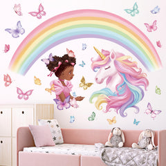 Wondever black girls butterfly wall art decals—safe, non-toxic decor perfect for kids' bedrooms.