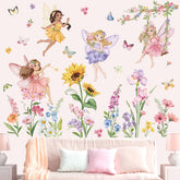 Wondever Fairy Flower wall stickers elves scene brightens playroom walls for imaginative play