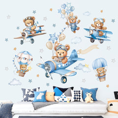 Wondever hot air balloon bears wall art fuels imagination with simple removal