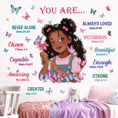 Wondever inspirational you are beautiful quote decal displayed in a nursery