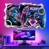 Wondever large game wall stickers featuring a gamer controller to elevate a boy's bedroom decor.