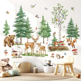 Wondever large pine tree wall stickers create a calming woodland backdrop for nursery and playroom.