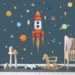 Wondever matte finish wall stickers add a tactile space theme to playrooms.