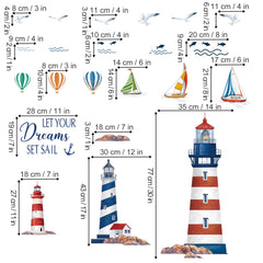 Wondever Nautical scene wall decals create a bold decor moment in any room.