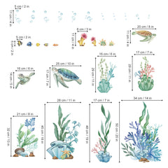 wondever Ocean Seaweed wall stickers in bathroom with underwater charm