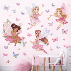 wondever pink fairy wall sticker butterflies add whimsy and color to toddler rooms