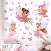 wondever pink fairy wall sticker flowers brightens kids walls for a playful nursery