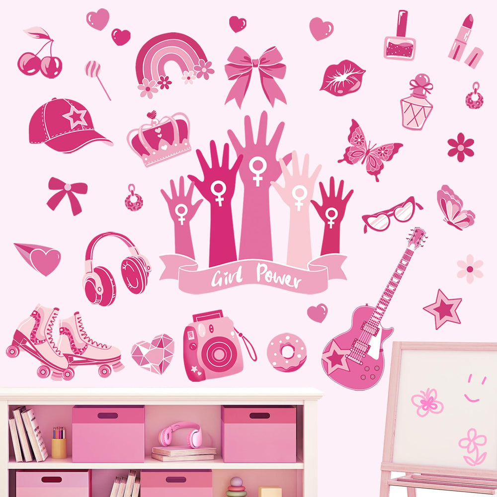 Wondever pink heart wall sticker adds cheerful color with easy removable application