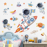 Wondever Rocket Astronaut wall sticker with a bold rocket for kid's room decor