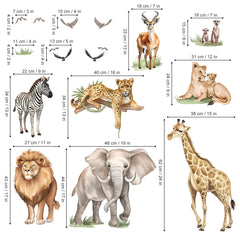 wondever safari wall sticker set3 enables customizable layouts for unique wall design.
