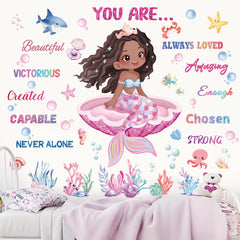 Wondever Under The Sea mermaid wall stickers brighten walls with playful sea life decor