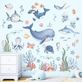 wondever under-the-sea wall stickers brighten kids' room with playful ocean creatures.