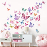Wondever watercolor butterfly wall stickers brighten walls with vivid color for girls' rooms.