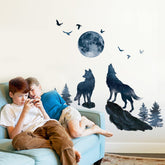 Wondever Wolf and Moon nursery wall stickers create soothing playful decor