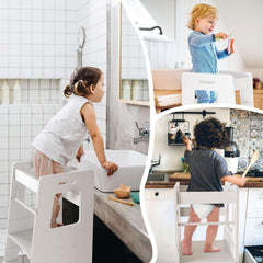 WOOD CITY Stool anti-slip-base image emphasizes stability with non-slip pads on all surfaces.