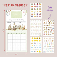 Woodamore baby calendar monthly pages to track milestones