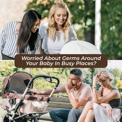 Woodamore baby sign on stroller tag helps prevent accidental contact