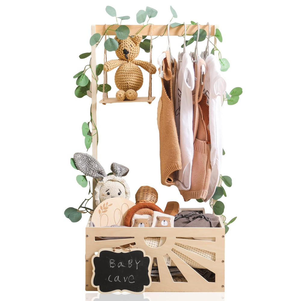 WOODEN TEETHER 8-in-1 crate close-up shows premium wood texture and durability.