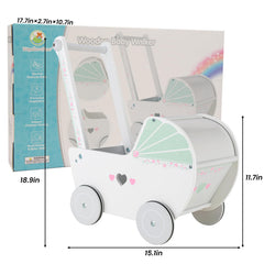 WOODENFUN wooden baby push walker wheels closeup showing smooth movement and floor-friendly edges