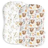 Woodiville cottage cow pattern baby lounger cover adds soft, breathable nursery style.