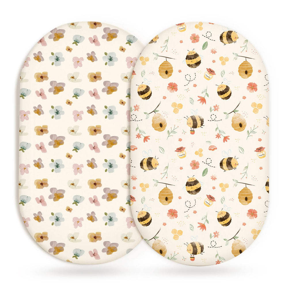 Woodiville bassinet sheet rectangle-fit with elastic edges for secure rectangle-mattress sleep