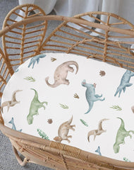 Woodiville Dino Pals bassinet sheet hourglass fit for three-size bunk