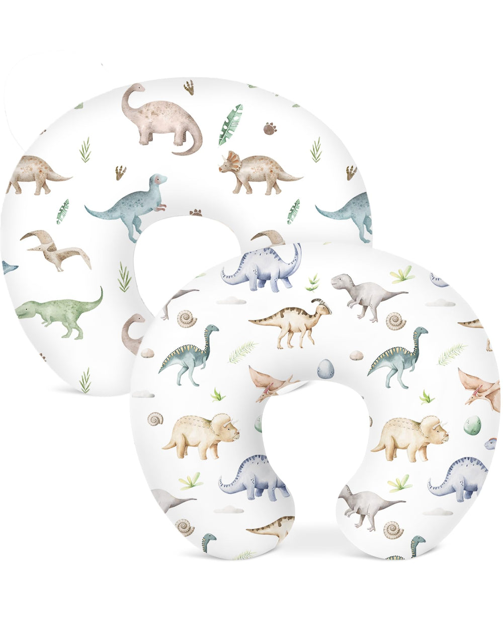 Woodiville Dino Pals nursing pillow cover in soft-knit fabric for gentle feeding sessions