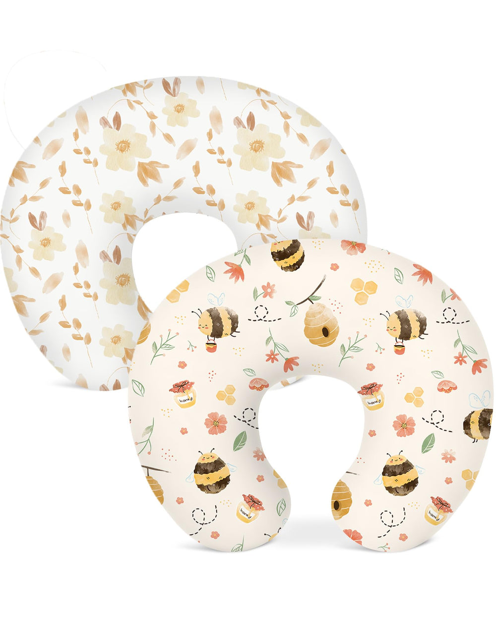 Woodiville Honeybee Dreams nursing pillow cover in soft fabric for baby comfort.