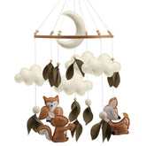 Woodland Animals Baby Mobile forest-decor pieces soothe baby visually.